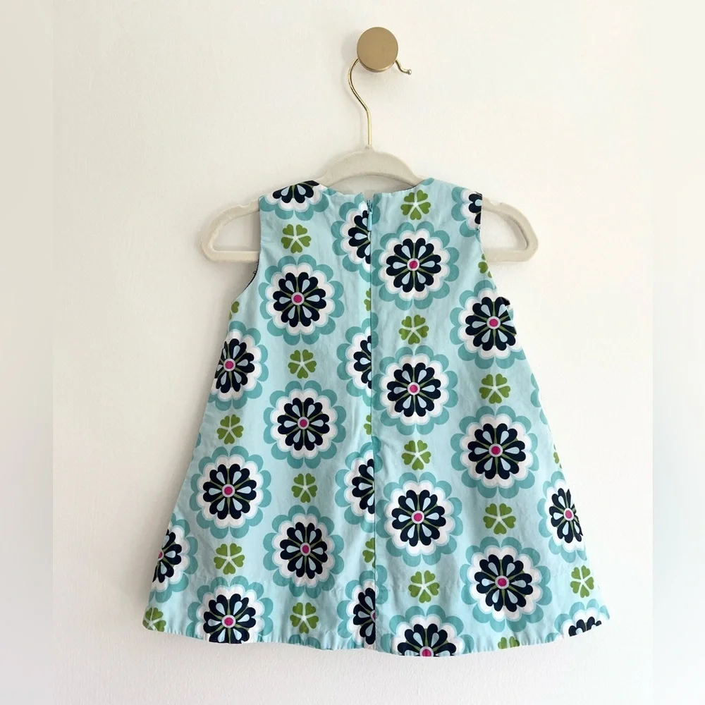 Vintage GAP Blue Green Pink Floral A-Line Dress with Bloomer SET | Girl 3 Month